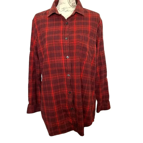 The North Face Flannel Plaid Button Front Shirt Size L Red Ketchup - Picture 8 of 8